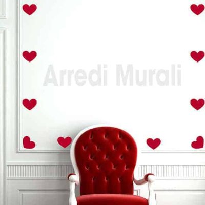 adesivi murali cuori decorazioni da parete
