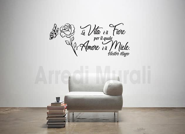 Adesivi murali frase Victor Hugo decorazioni da parete
