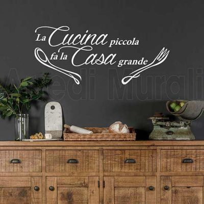 Stickers murali frase cucina bianco