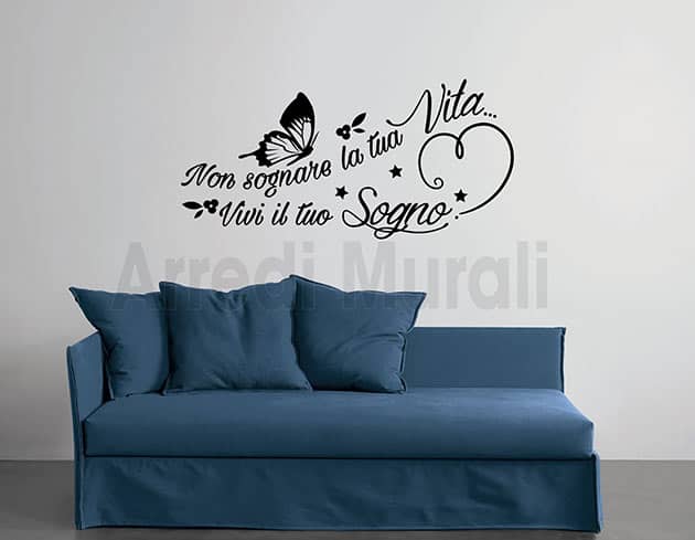 adesivi murali frase sogno decorazioni