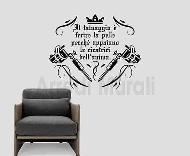 adesivi murali frase tatuaggio decorazioni da parete
