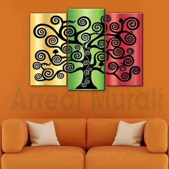 Quadri moderni stampe albero della vita 3 tele