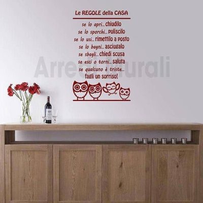 adesivi da parete regole della casa