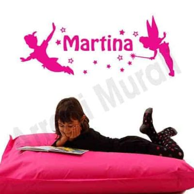 adesivi murali camerette peter pan con nome
