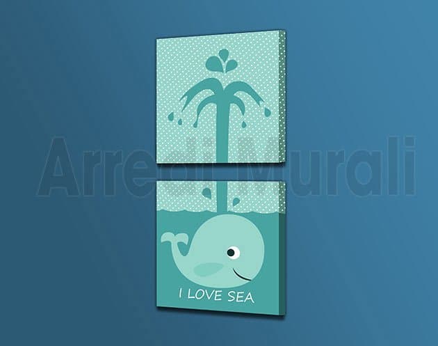 Quadri moderni bambini balena cameretta