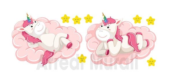 adesivi murali bambini unicorni