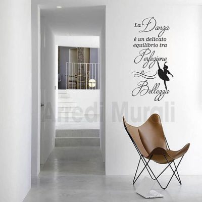 adesivi murali frase danza