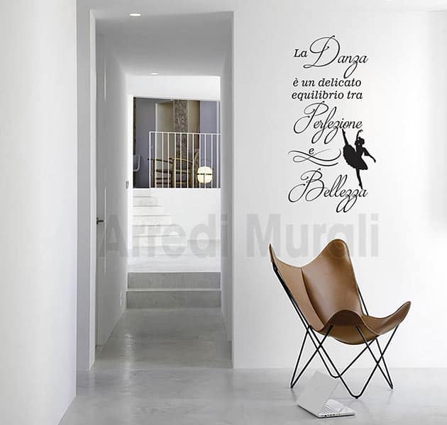adesivi murali frase danza