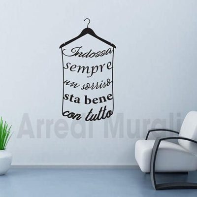 Adesivi murali frase sorriso decorazioni da parete