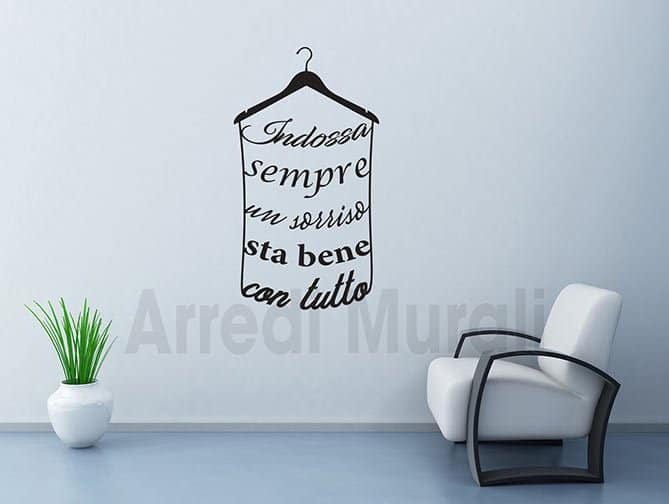 Adesivi murali frase sorriso decorazioni da parete
