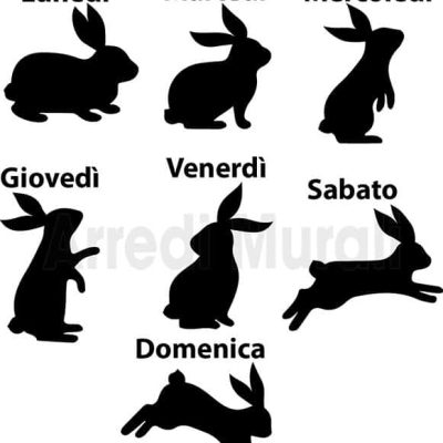lavagne adesive murali 7 conigli