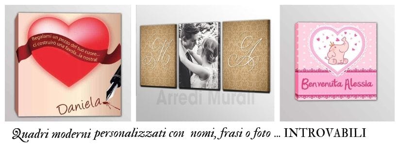 quadri moderni personalizzati nomi frasi foto introvabili