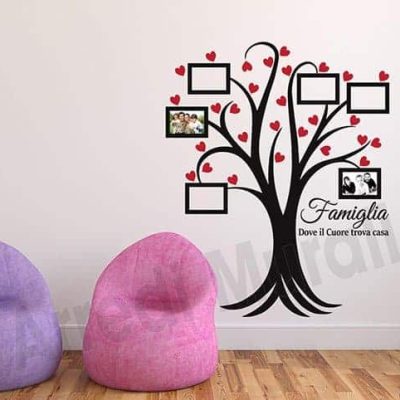 wall stickers albero cornici foto famiglia