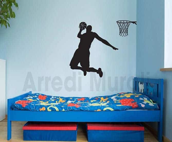 adesivi murali basketball pallacanestro
