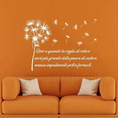 Adesivi murali frase personalizzata soffioni