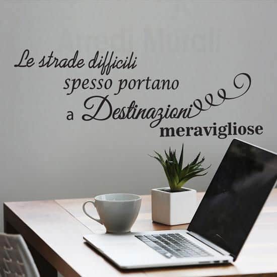 Stickers murali decorazioni frase motivazionale colore nero