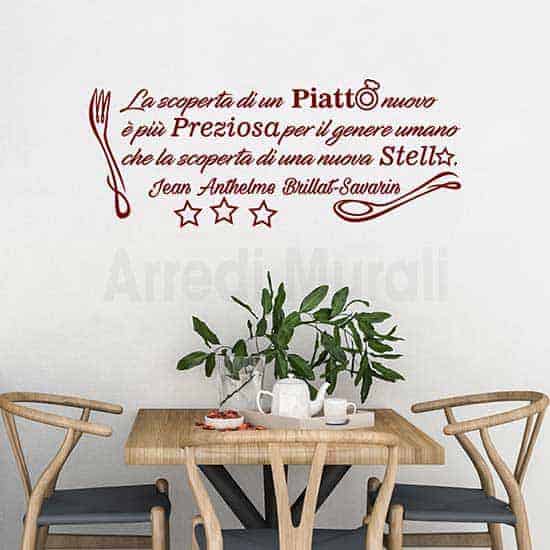 Stickers murali frase cucina decorazioni adesive bordeaux
