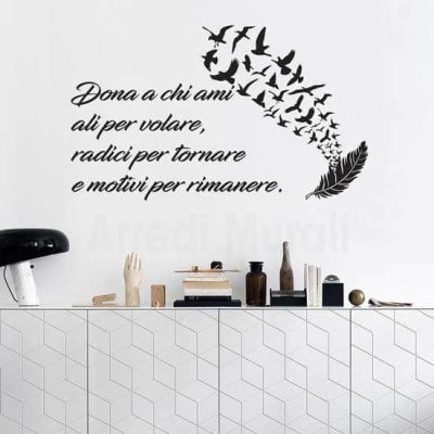 Stickers murali con frasi personalizzate nero