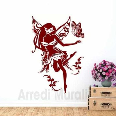 Adesivi murali fatina stickers decorativo da muro