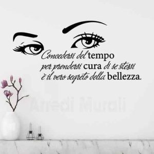 adesivi con frase bellezza nero