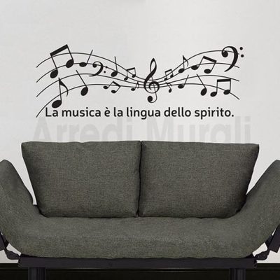 adesivi da parete pentagramma con frase