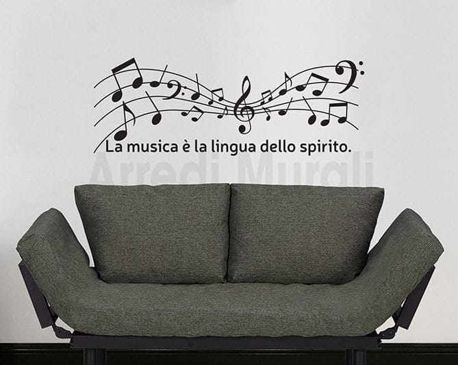 adesivi da parete pentagramma con frase