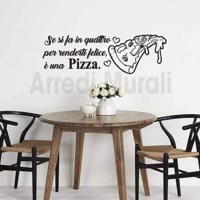 adesivi murali frase pizza decorazioni