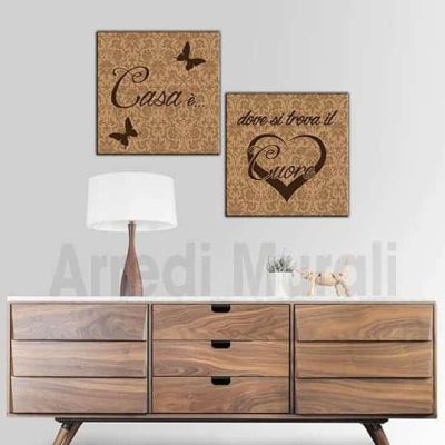 quadri moderni economici con frase casa
