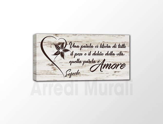 Quadro moderno economico con frase sull'amore
