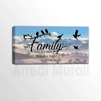 quadro moderno frase famiglia