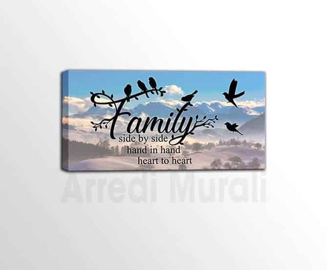 quadro moderno frase famiglia