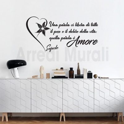 scritte adesive da parete con frase amore