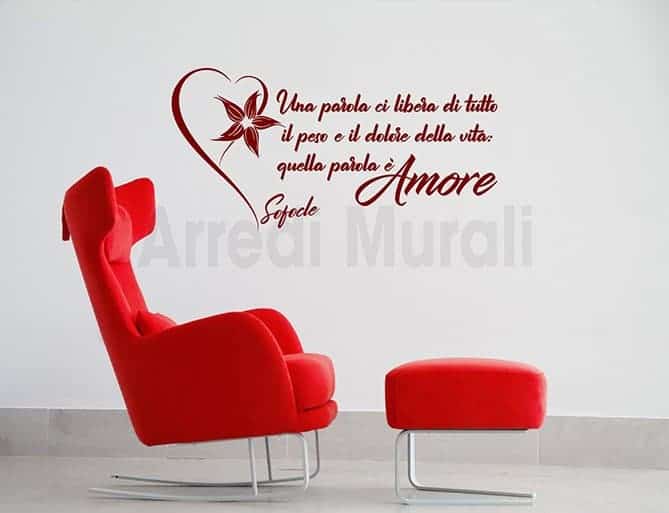 scritte adesive con frase d'amore