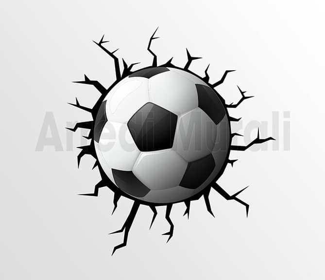 stickers calcio cameretta bimbo adesivi murali trompe l'oeil