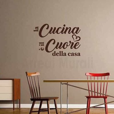 wall stickers frase cucina marrone