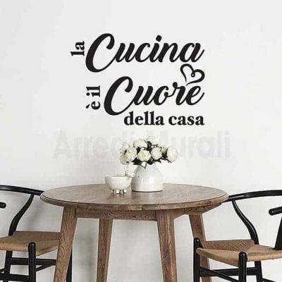 wall stickers frase cucina nero