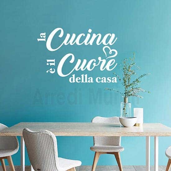 wall stickers frase cucina bianco