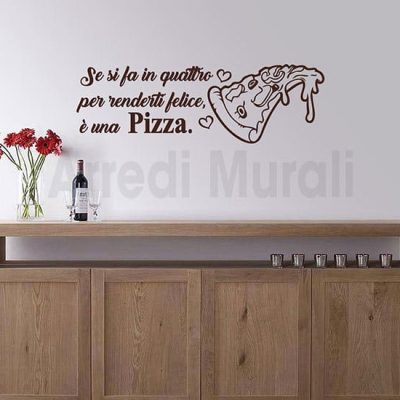 wall stickers frase pizza decorazioni