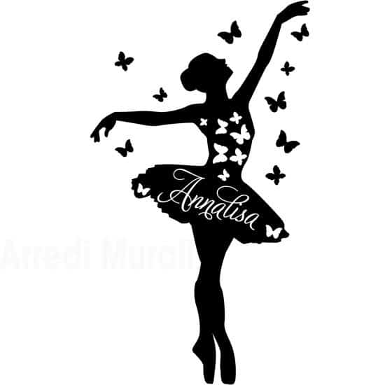 Adesivi da parete personalizzati nome ballerina come arriverà