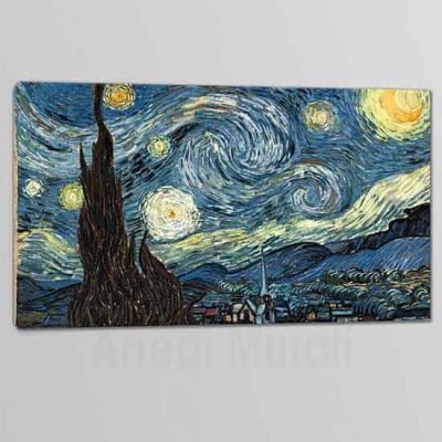 La notte stellata di Van Gogh riprodotta su tela