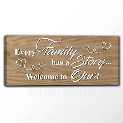 Quadro moderno su tela con frase inglese famiglia