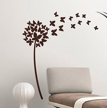 adesivi murali soffioni farfalle