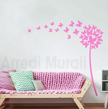 adesivi murali soffioni farfalle