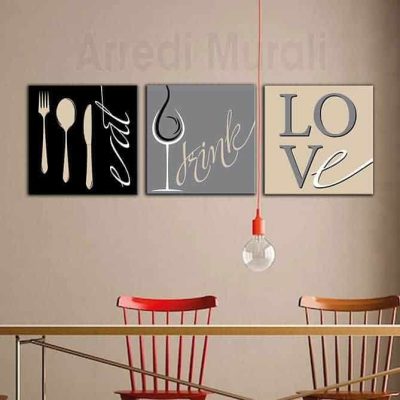 quadri moderni cucina ristorante 3 tele