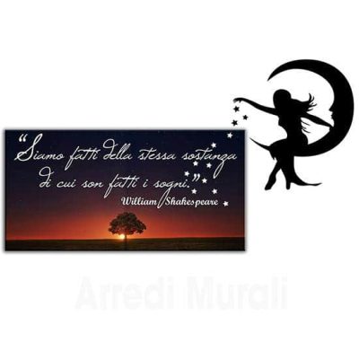 quadro frase Shakespeare adesivi murali con fatina