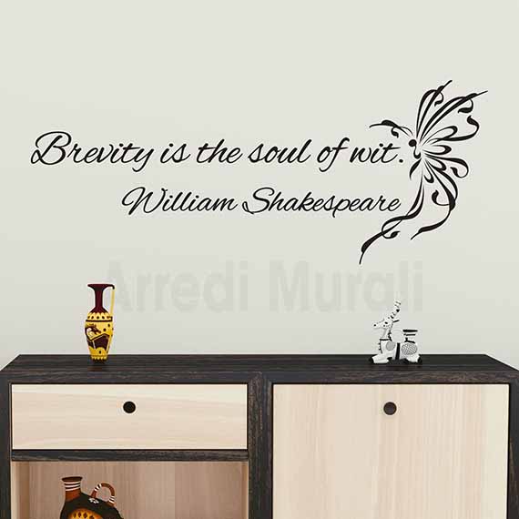 Adesivi murali frase Shakespeare decorazioni da parete