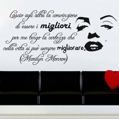 Adesivo murale frase Marilyn nero