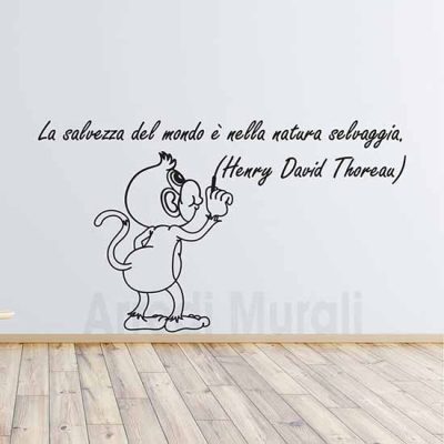 frase adesiva da parete con citazione di Thoreau