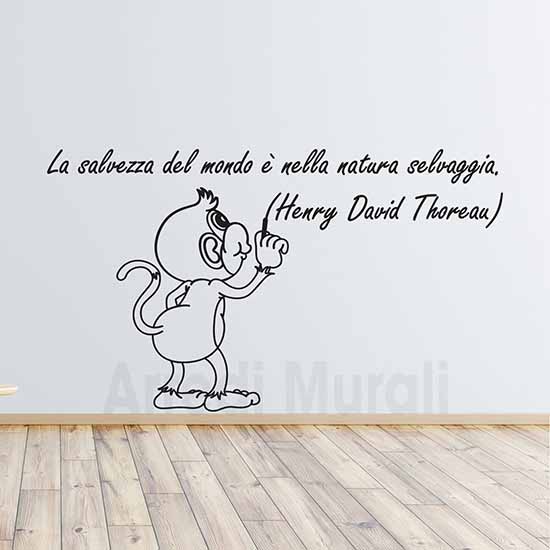 frase adesiva da parete con citazione di Thoreau