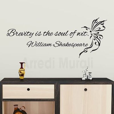 Adesivi murali frase Shakespeare decorazioni da parete nero